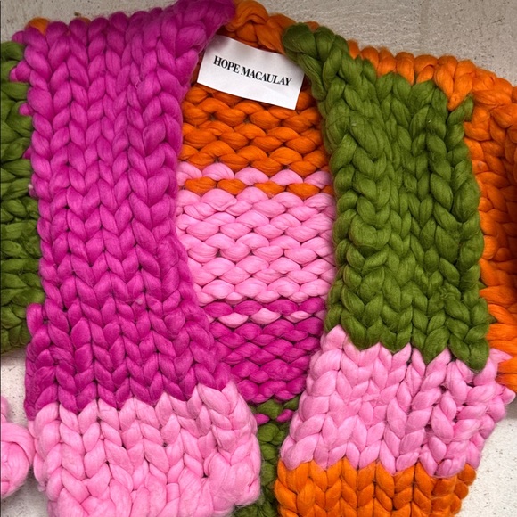 Hope Macaulay colassal Knit cardigan Sweater in Pink, Green, and Orange - Picture 3 of 16